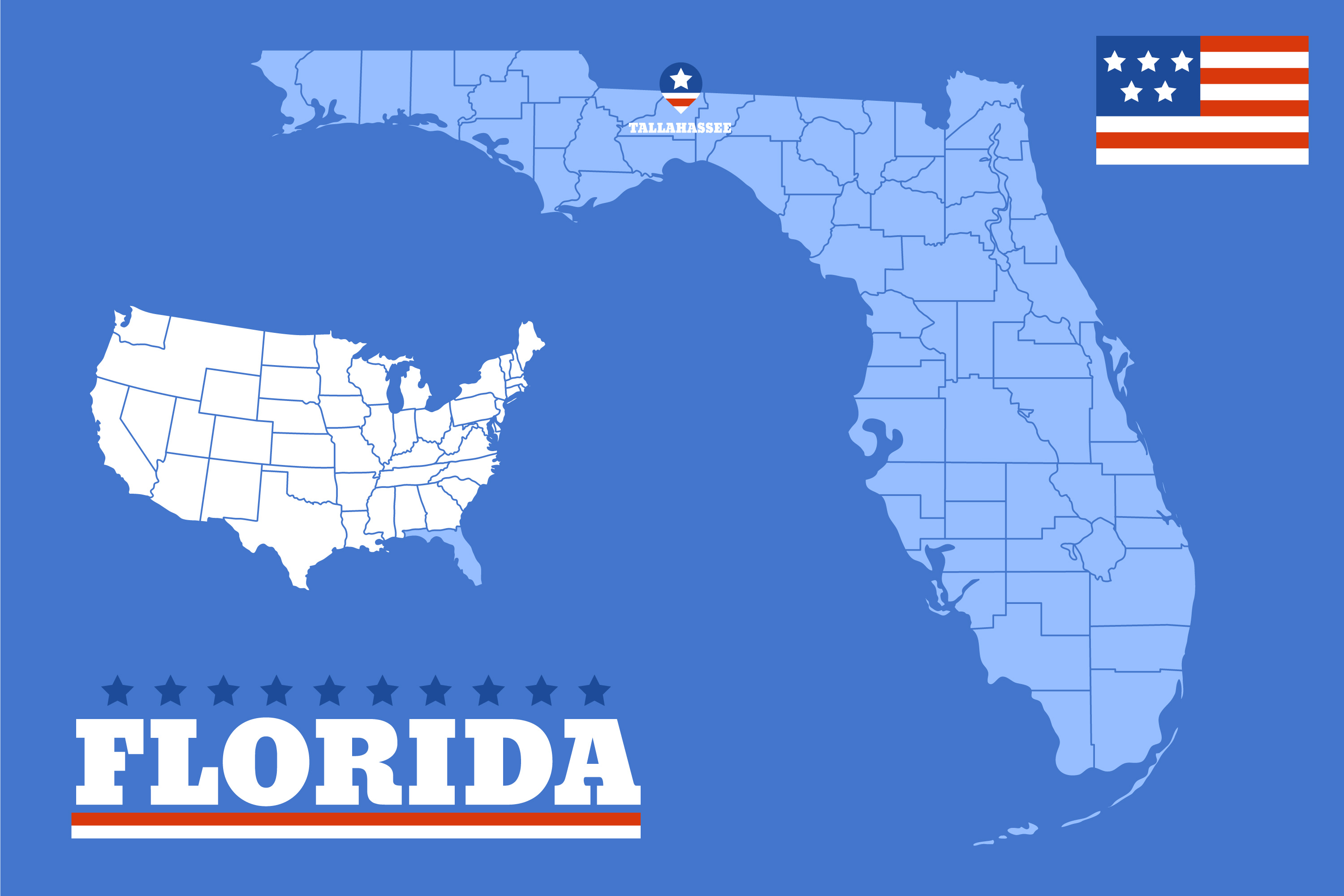 Florida in U.S. map