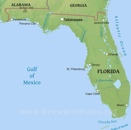 Florida ocean map