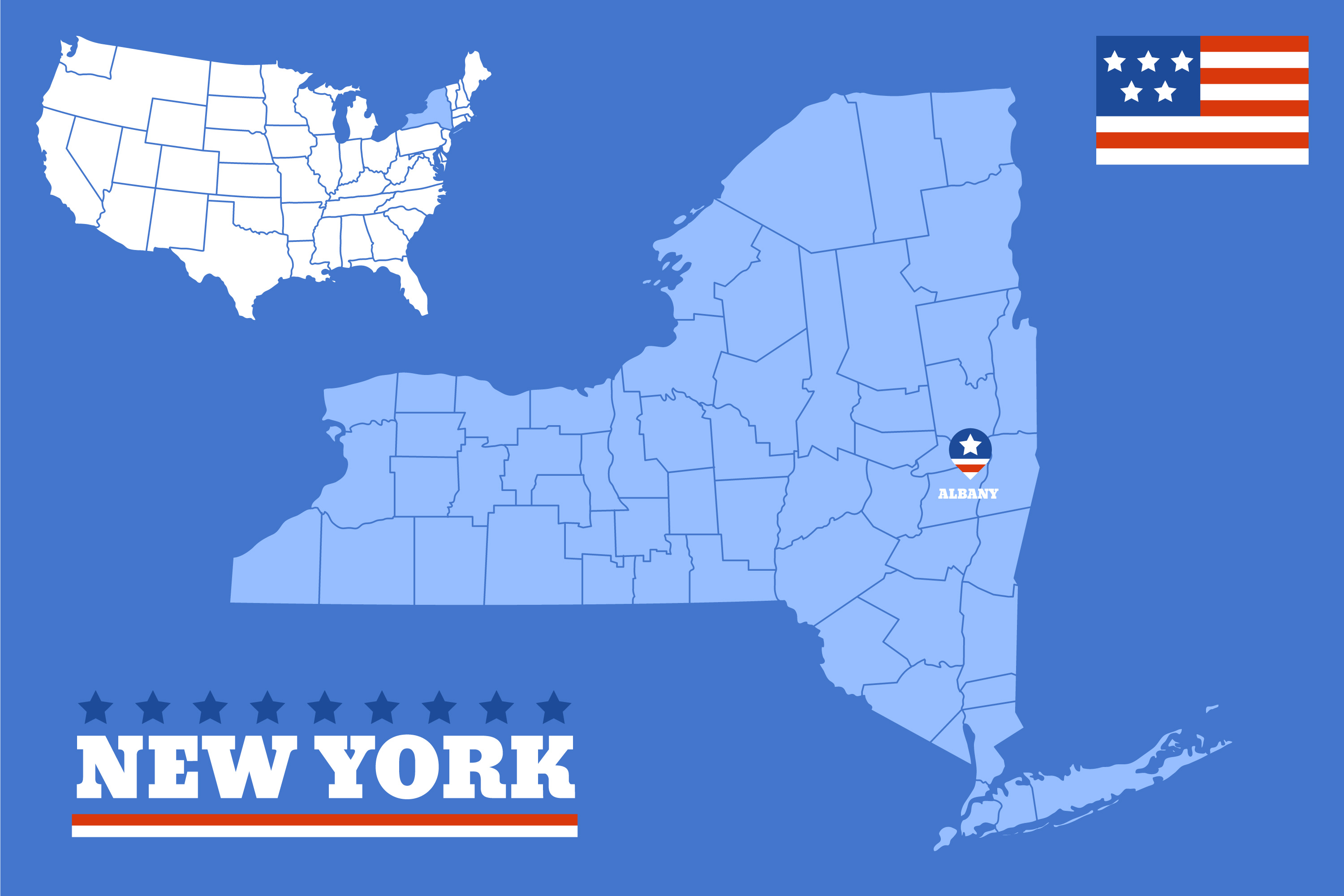 New York in U.S. map